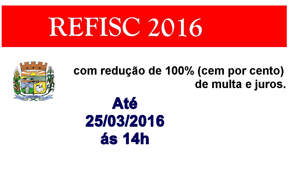 CÂMARA APROVA REFISC 2016.