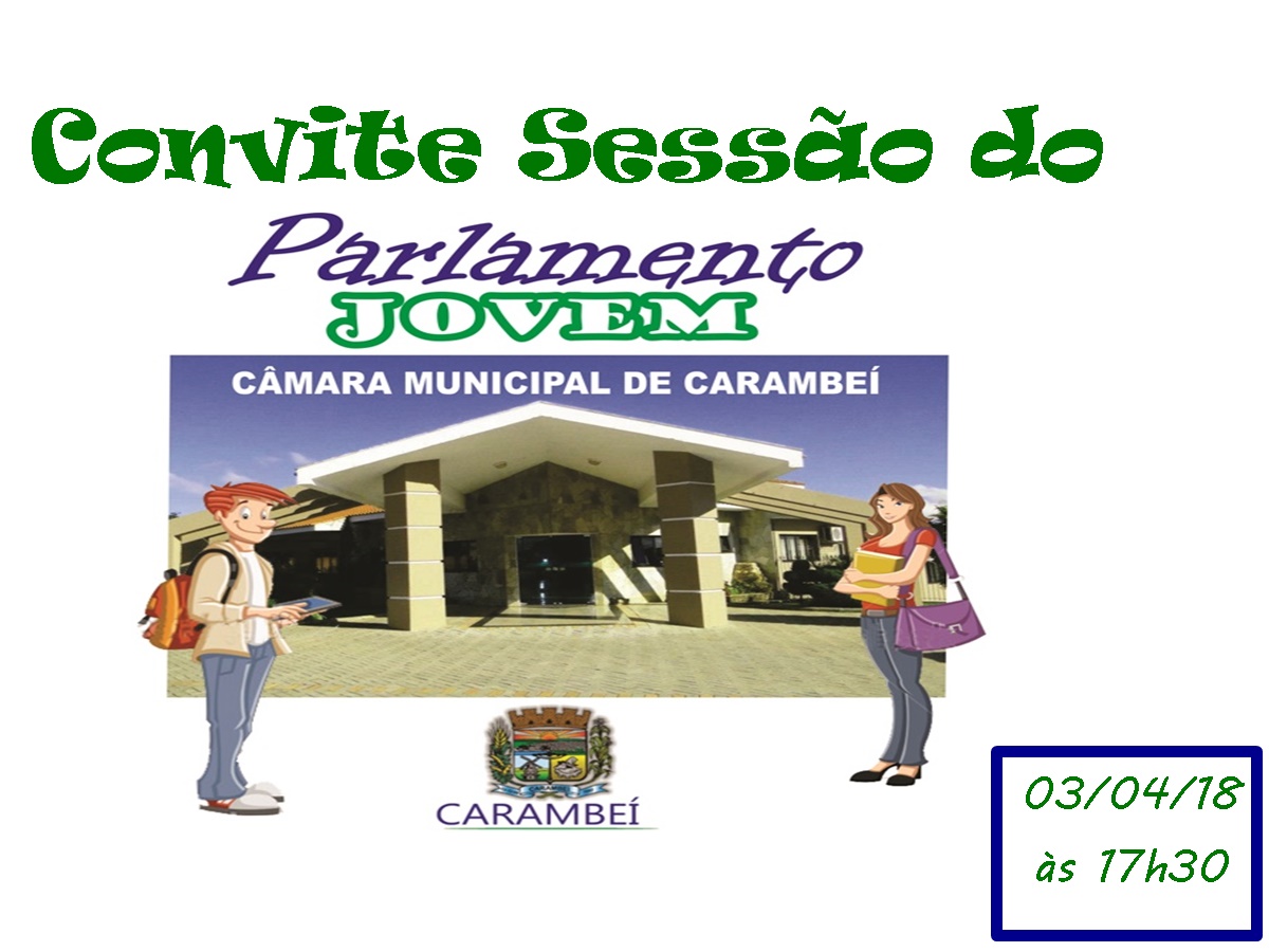 Hoje tem sessão do Parlamento Jovem. Participe!