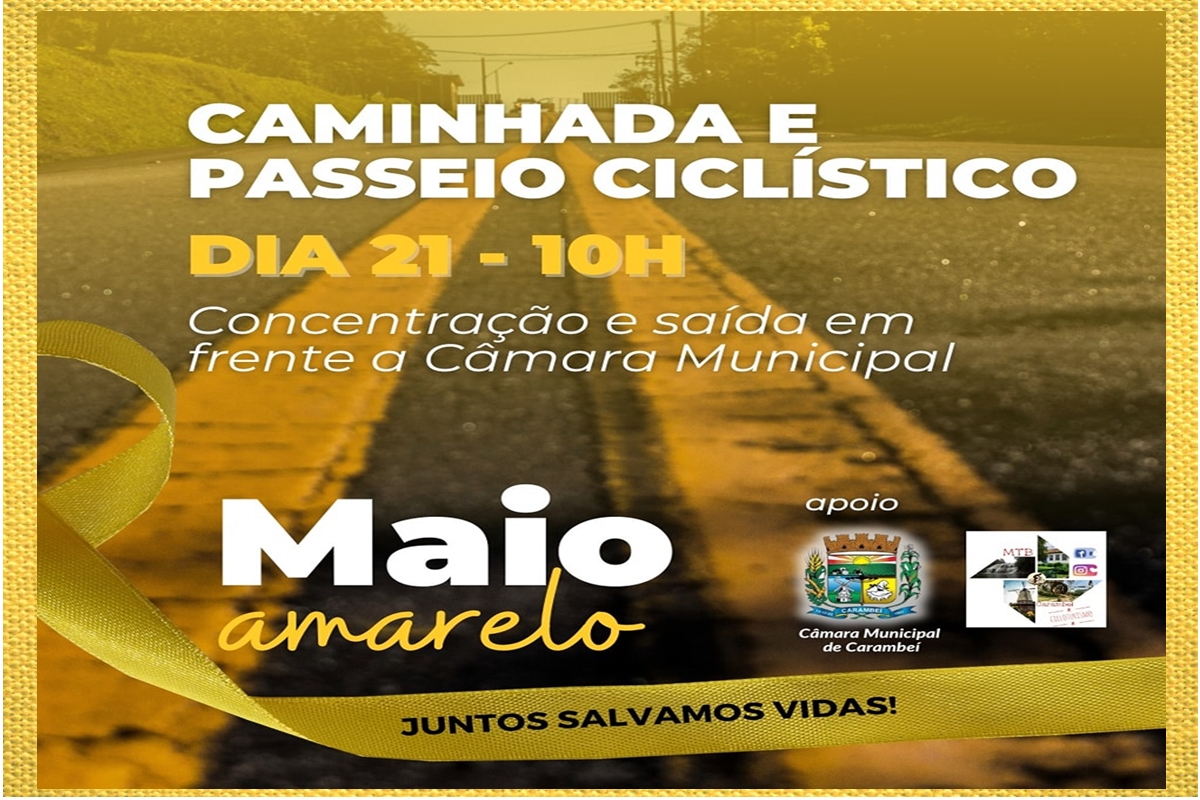 Maio Amarelo: Caminhada e Passeio Ciclístico 