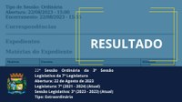 Resumo da 22ª Sessão Ordinária