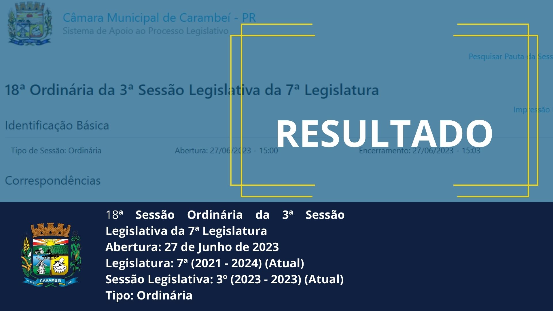 RESUMO DA 18ª SESSÃO ORDINÁRIA